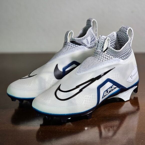 Nike Alpha Menace Elite 3 Flyknit Men's Football Cleats Shoes Size 8 White Black - Picture 2 of 16